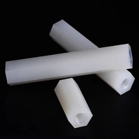 M2 M2.5 M3 M4 Blanco Negro Hex Nylon Separador Columna Espaciadora Cabeza plana Agujero pasante Nylon Plástico PCB Separador hexagonal
