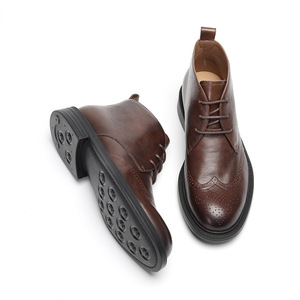 Chaussures Oxford Formelles pour Hommes en Cuir Véritable, Légères, Respirantes, à Lacets, Bout Rond, Semelle en Caoutchouc, Idéales pour le <span class=keywords><strong>Bureau</strong></span> et la Carrière - Product Image 5