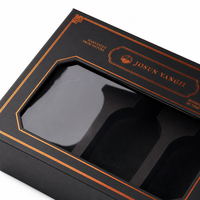 Boîte cadeau noire personnalisée avec fenêtre, cadre en feuille de cuivre, motif gaufré, insert OEM