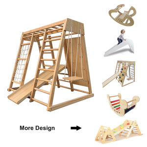 Wooden Slide Indoor Jungle Gym for Kids Wooden Jungle Gym Toys