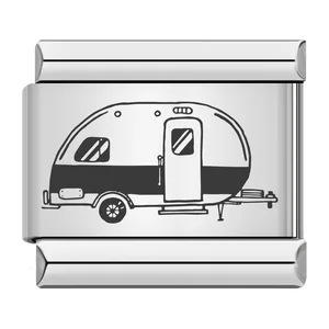 Nouvelle mode personnalisée bricolage marquage laser en acier inoxydable style mignon vélo voiture <span class=keywords><strong>avion</strong></span> italien bracelets à breloques cadeaux - Product Image 4