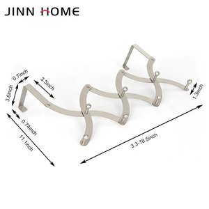 Silver 7 Hooks Metal Hangers For Cloths Wall Hooks Decorative Hanger Hooks