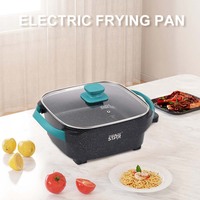 WINNING STAR ST-9802 Nouvelle Arrivée Poêle de Cuisson Chaude Cuisson Électrique Multifonction 1600W Poêles Électriques Antiadhésives