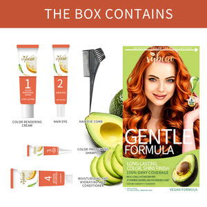 <span class=keywords><strong>Tinte</strong></span> para el Cabello Color Cobre Anaranjado, Larga Duración, Cobertura Total de Canas, Brillo Vibrante, Suave, Anti-Frizz, Uso Profesional en Salón, OEM ODM - Product Image 2