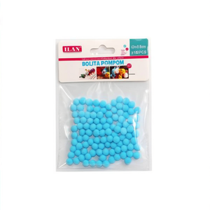 Palline Pom Pom Ilan 0,8 cm Blu Cielo, Materiali per Artigianato, Confezione da 100 Pezzi - Product Image 2