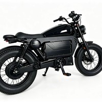 HIMOTO Black Warrior/Black Knight Moto Électrique Tout-Terrain 48V à Pneus Larges pour Adultes, Batterie au Lithium, Cadre en Alliage d'Aluminium, Export