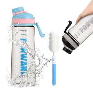 Bottiglia d'acqua in plastica con osservazioni di capacità da 620 ml o 750 ml bocca larga resistente a tenuta stagna in plastica senza BPA senza odore