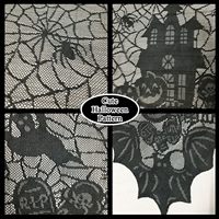 Toile d'araignée moderne en dentelle noire nappe jetable imperméable en polyester 100% couverture de table de fête de mascarade d'Halloween