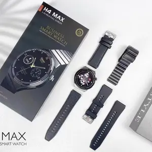 2023 NUEVA LLEGADA H4 MAX Reloj inteligente con NFC pago electrónico reloj inteligente H4 Max Reloj Inteligente 3 correas para hombres de negocios