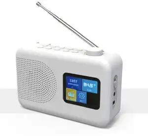 Lebih Besar Layar Warna TFT Portabel Kalender Bluetooths Jam Alarm DAB/DAB + Fm Radio