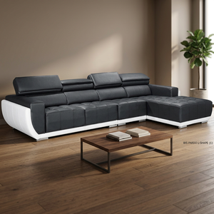L-Shape Sofa BIS PARDO Living Room Modern Home Furniture Genuine Leather Fabric Modular Design Couch Lounges Malaysia - Product Image 3