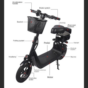 Scooter Eléctrico <span class=keywords><strong>Harley</strong></span> de 500W al por Mayor de Fábrica, Neumático de Vacío Todoterreno para Desplazamientos Urbanos, Freno de Disco Multiorificio Delantero y Trasero - Product Image 2