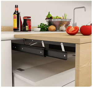 Upward Invisible Sliding Track Aluminum Telescopic <b>Desk</b> Drawer Slide Side Mount <b>Space</b> <b>Saving</b> Hidden Guide Rail for Furniture Cab - Product Image 1