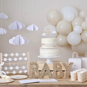 Baby Shower Decoraciones Hey Baby Rompecabezas de madera Baby Shower Recuerdo Suministros - Product Image 4
