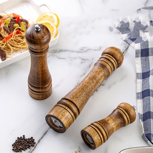 Manual 5-inch 8-inch 10 Inch Grinder Pepper Grinder, Oak Pepper Freshly Ground Pepper Powder Seasoning Jar Grinding Bottle - Product Image 5