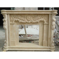 Complet de figurines grises en marbre, arc Simple, luxueux, blanc, grande taille, sculpté, cadre de manteau, vente en gros