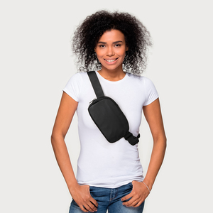 Riñonera pequeña negra impermeable Lulu al por mayor personalizada, bandolera mini atlética para mujer - Product Image 6