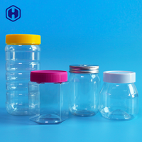 Conteneur PET pas cher, élégant, jetable, sans BPA, étanche, avec couvercle à vis, bocaux en plastique pour enfants, aliments, collations, biscuits, sucre