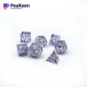 Bán sỉ số lượng lớn tùy chỉnh rỗng nhỏ màu xanh lá cây kim loại kim loại dnd <span class=keywords><strong>rpg</strong></span> xúc xắc bộ kim loại - Product Image 4