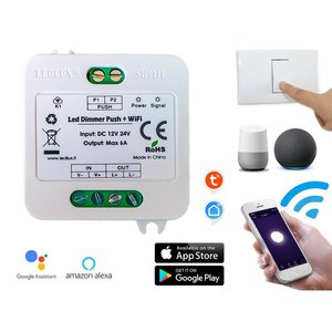 Atenuador LED Inteligente WiFi con Botón de Memoria 12V 24V 6A Compatible con Alexa y Google Home Control de Iluminación Manual para Tira LED - Product Image 3