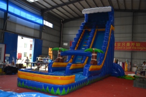 背の高い巨大なダブルレーン商業用インフレータブルウォータースライド（裏庭、屋外、子供の夏のパーティー用） - Product Image 2