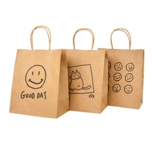 Bolsa de Papel Personalizada con su Propio Logotipo, Desechable, Ecológica, para Panadería, Comida Rápida, Bolsa de Papel Kraft con Asas Retorcidas - Product Image 2