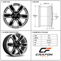 Jantes forgées CF Private Label 18 20 22 24 pouces 6x139.7 PCD compatibles avec RAM 1500 TRX Rebel Limited Custom ODM