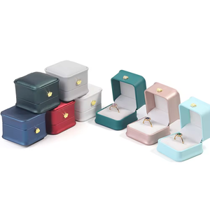 Manufacturer's direct supply of high-end customized logo luxury Pu <b>leather</b> jewelry box ring box - Product Image 5