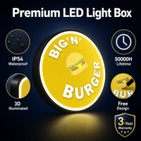 Panneau publicitaire lumineux LED double face étanche, personnalisé, pour extérieur, mural, illuminé, pour devanture de magasin