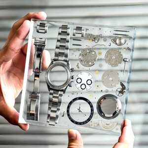 Mechanical Watch Parts Resin Art Decor Display Block Desk Ornament <b>Paperweight</b> for Collectors & Education Disassembled Art watch - Product Image 1