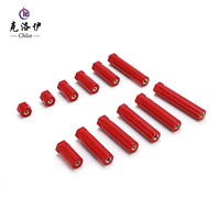 Échantillon Gratuit - Isolateur de barre omnibus JYZ BMC, base hexagonale rouge avec insert en laiton, 660V, pour armoire de commutation basse tension, conforme ROHS. Fabricant OEM