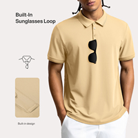 Vractive Vente en gros T-shirt de sport décontracté à manches courtes boutonné en Spandex/Nylon respirant et anti-humidité pour homme