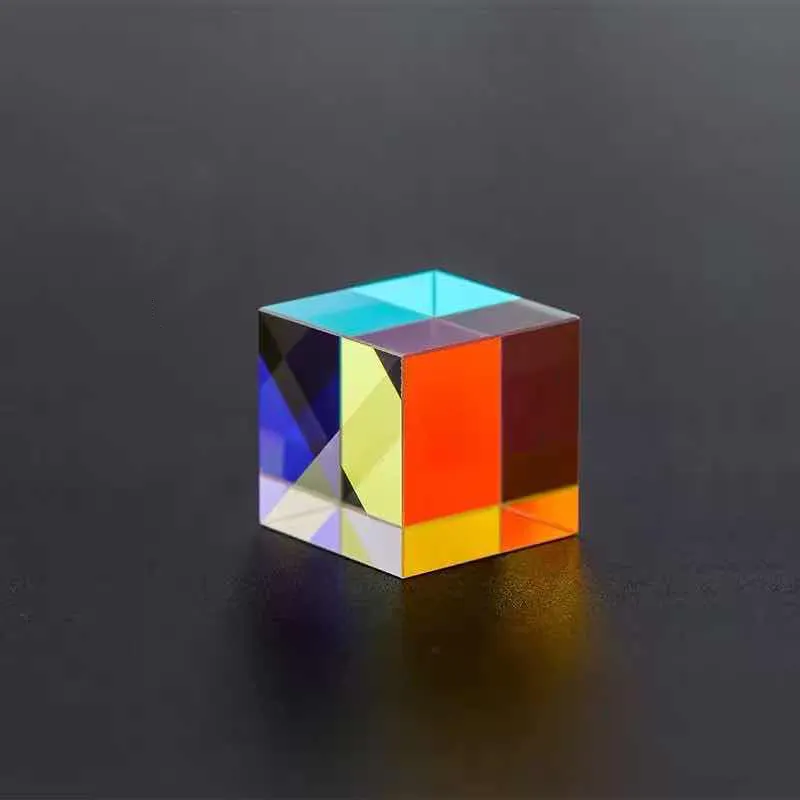 Cube de verre de cristal séparateur, combinaison personnalisée, prisme RGB coloré