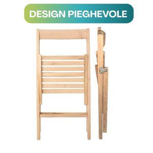 <b>Folding</b> Wooden <b>Dining</b> Set With Rectangular <b>Table</b> And 2 Chairs Natural Color 80x60x72 Cm Outdoor Patio Furniture - Product Image 5