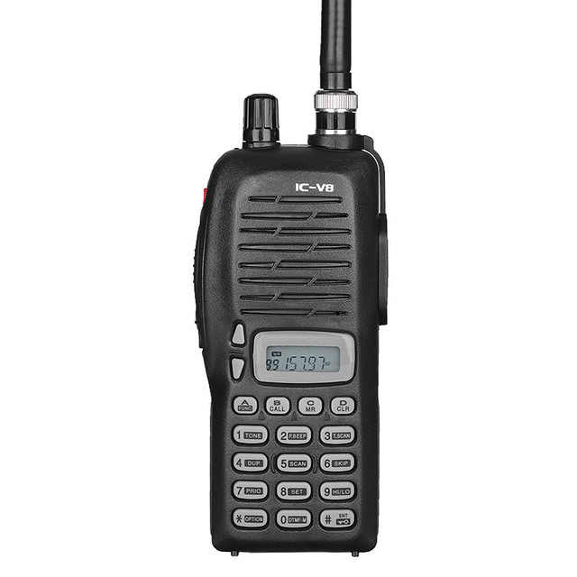 IC-V8 VHF Transceiver 5.5W VHF Radio Portable Walkie Talkie with 1650Mah NiMH 2 Way Radio Battery Pack for