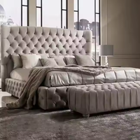Prix direct usine moderne confortable maison hôtel Double taille doux chambre lit de stockage