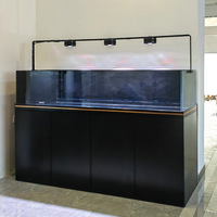 Aquarium ultra-blanc à fond en verre avec filtre, style industriel intelligent, pour paysages naturels, avec débordement latéral, pour salon et usage domestique