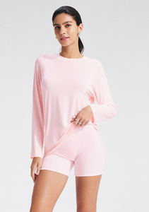 T-<span class=keywords><strong>shirt</strong></span> de sport respirant personnalisé pour <span class=keywords><strong>femme</strong></span>, haute qualité, avec logo frontal, manches longues, en Spandex/Nylon, vente en gros - Product Image 2