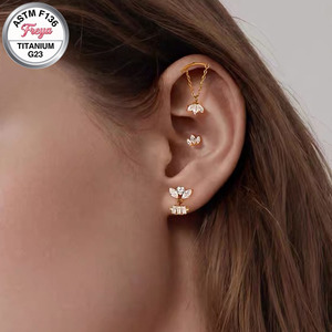 Orecchini Pendenti Piatti all'Ingrosso in Titanio G23, Orecchini a Cartilagine, Labret, Tragus, Helix, Conch, Gioielli per <span class=keywords><strong>Piercing</strong></span> - Product Image 6