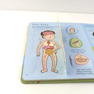 Personalized custom puzzle toy book printing english different body part cognitive baby early learning books