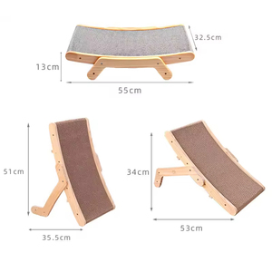 Prezzo all'ingrosso della fabbrica gatto 3 in 1 tiragraffi in legno gatto graffio al letto Lounge staccabile accetta OEM/ODM - Product Image 4