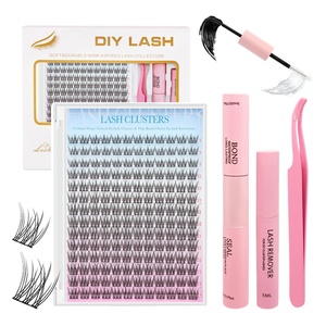 DIY Eyelash Extension 8 <b>Clusters</b> Bonded Individual <b>Lash</b> Natural <b>Lashes</b> Set Fan Eyelashes Extension <b>Lashes</b> Pack - Product Image 1
