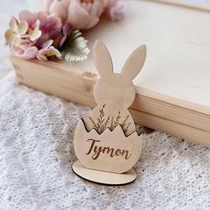 Coniglietto pasquale personalizzato con nome |   Decorazione <span class=keywords><strong>da</strong></span> <span class=keywords><strong>Tavolo</strong></span> <span class=keywords><strong>in</strong></span> <span class=keywords><strong>Legno</strong></span> Lavorato, Regalo Multiuso per Pasqua - Product Image 5