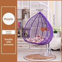 Fauteuil suspendu de luxe et siège balançoire robuste en forme de panier – Structure en acier pour jardin extérieur, patio, chaise balançoire 1-2 personnes pour divertissement