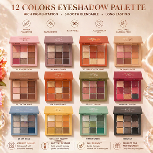 Paleta <span class=keywords><strong>de</strong></span> Sombras <span class=keywords><strong>de</strong></span> Ojos en 9 Tonos Tierra, Altamente Pigmentada, Mate y Brillante, Marca Privada, <span class=keywords><strong>Maquillaje</strong></span> OEM - Product Image 1