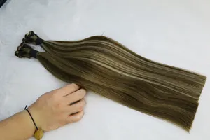 Groothandel Russisch Haar Dubbel Getrokken Handgebonden Inslag Hair Extensions
