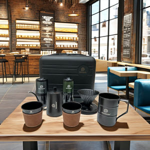 Kit de préparation de café tout-en-un pour l'extérieur, design classique en acier inoxydable 304, respectueux de l'environnement, ensemble de voyage, qualité excellente, marque OEM - Product Image 3
