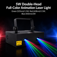 Laser d'animation RVB 5W pleine couleur, IP20, contrôle DMX512, éclairage de scène laser double tête pour club, bar, événement, spectacle