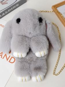 All'ingrosso portachiavi leggero a forma di <span class=keywords><strong>coniglio</strong></span> personalizzato carino divertente peluche bambole ciondolo soffice <span class=keywords><strong>coniglio</strong></span> peloso peluche per le donne adulti - Product Image 2