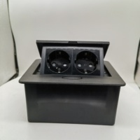 Boîte de prise pop-up noire en aluminium OEM pour table Prix usine Boîte de prise de bureau combinée modulaire de haute qualité 220V